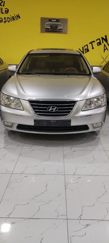 Mərmər effektli PVC panellər: Hyundai Sonata (NF) sedan - Kuzov: gümüş rəng, 4 qapı, xrom ön — 1