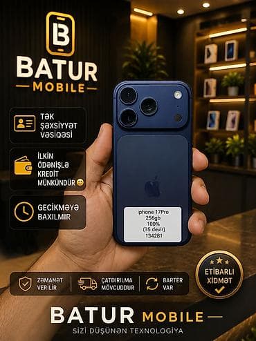 iphone 114: IPhone 17 Pro, 256 GB, Göy, Zəmanət — 1