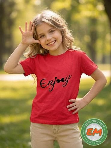 Детская одежда и обувь: Uşaq T-shirtləri – “Enjoy” printli, 100% orqanik pambıq - Material — 4