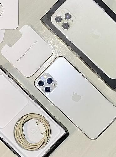 mac utu feni: IPhone 11 Pro, 256 GB, Gümüşü, Simsiz şarj, Face ID, Sənədlərlə — 2