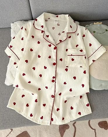 Домашние костюмы: Yeni m razmer geyinilmemis pijama satilir qisaqol şortikli — 4