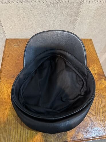 Daewoo: Qara dəri kepka – kapitan/baker boy stili - Material: yüksək — 4