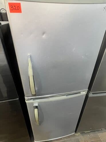 iki qapılı soyuducu: Gümüş rəngli iki qapılı soyuducu - Üst hissə: soyutma bölməsi, alt — 1