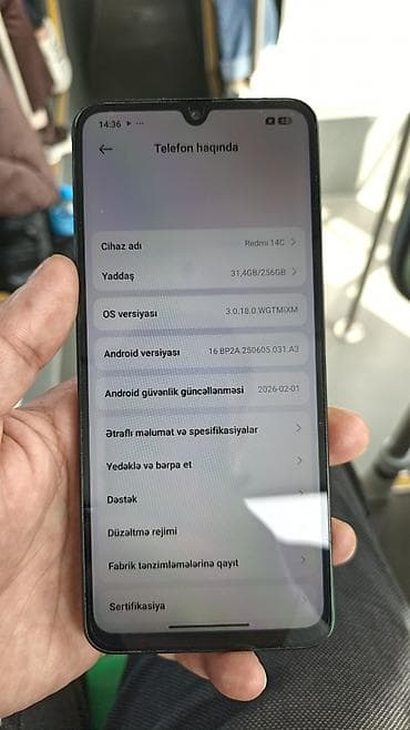 honor x9b barter: Redmi 14C, 256 GB, rəng - Qara, Zəmanət, Barmaq izi — 1