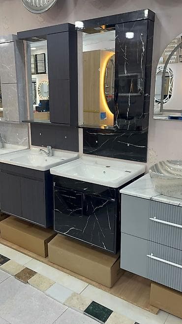 ag qapi: Məhsul: Hamam üçün lavabo dəstləri və şkaf modulları Xüsusiyyətlər: - — 3