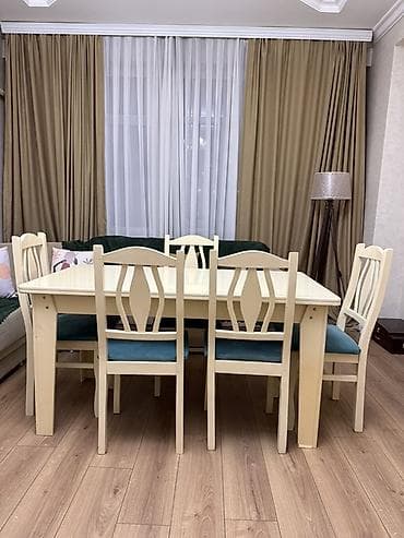 su kalonka: Qonaq otağı üçün, Dördbucaq masa, 6 stul — 3