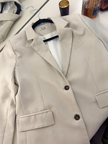 gt 2: Miu Miu qadın blezeri - Rəng: açıq bej/ivory tonlarında - Kəsim — 2