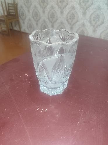 cay desdi: Kəsilmiş naxışlı şüşə qablar dəsti - 1 ədəd ayaqlı mini desert/keks — 4