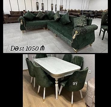 Divan və masa dəstləri: Yeni, Künc divan, Qonaq otağı üçün, Açılmayan — 1