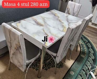 Masa və oturacaq dəstləri: Mətbəx üçün, Yeni, Açılan, 4 stul — 5