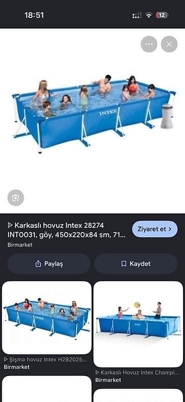 su baseyni: İşlənmiş Karkas hovuzu Intex, 4.1 - 5 m, ≥ 5001 l — 1