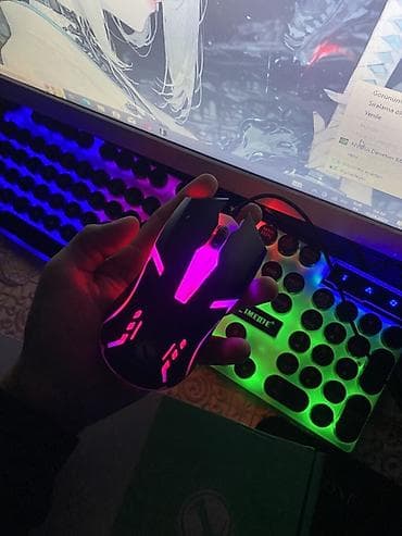 komputer aksesuarları: Salam maus+klavi rgb ela isiqi yanir 2 gundur almisam yenisi hediyye — 3