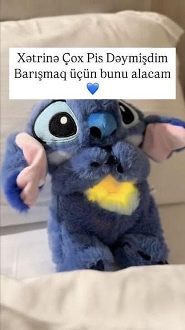 Nəfəs alan işıqlı Stitch plyuş oyuncaq - Yumşaq, tüklü mavi Stitch