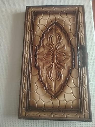 Taxta nərd dəsti - Material: tam ağac (əl işçiliyi oyma və yandırma