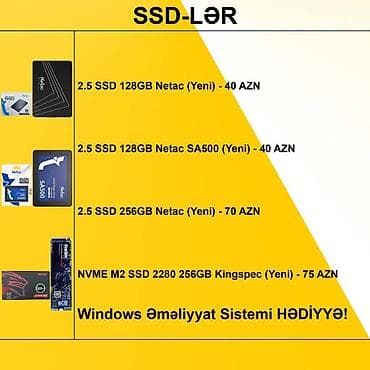 Ноутбуки: SSD-lər” ⭐2.5 SSD 128GB Netac (Yeni) - 40 AZN ⭐2.5 SSD 128GB Netac — 2