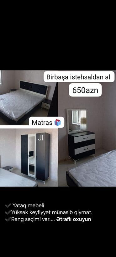 2 təknəfərlik çarpayı, Termo, Tumba, Dolab, Yeni