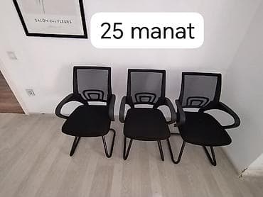 stular: Ofis/kreslo tipli stullar - Rəng: qara - Arxa hissə: nəfəsalan tor — 1
