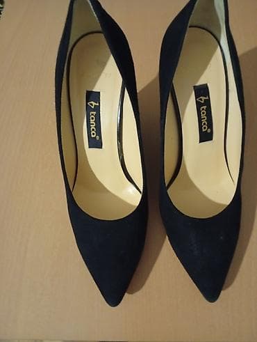 Tuflilər: Tanca qadın ayaqqabısı – klin tapança dabanlı, qara rəng — 7