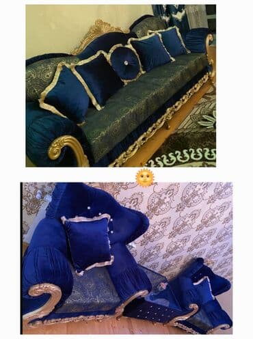 купить диван бу недорого: Б/у, Классический диван, 2 кресла, Диван, Без подьемного механизма, Нераскладной — 1