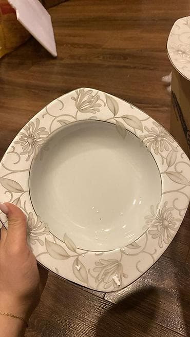 yemek desdi: Nahar dəsti, rəng - Ağ, Farfor, 12 nəfərlik, Türkiyə — 1