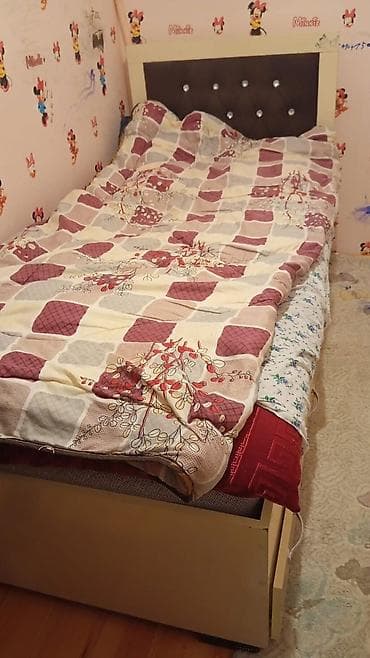 İkinəfərlik çarpayı, Bazalı, Matras ilə, Siyirməsiz — 3