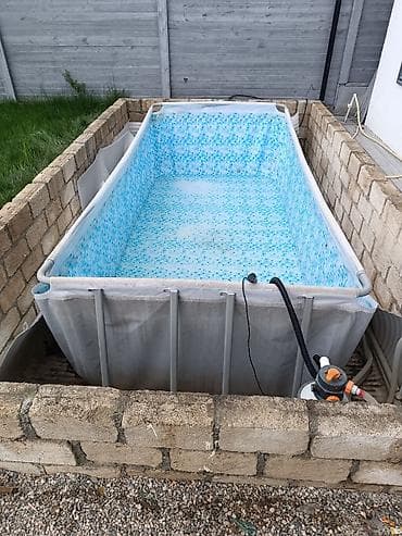 nerd taxta oyunu: Metal karkaslı, düzbucaqlı hovuz komplekti - Tip: yığıla bilən karkas — 1