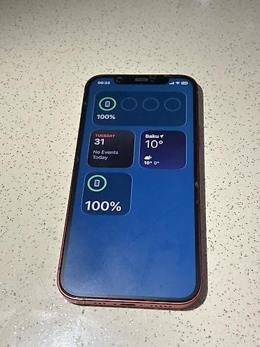 IPhone 12, 128 GB, Qırmızı, Face ID, Simsiz şarj