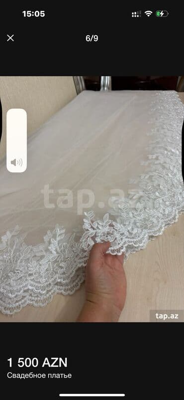 sadə toy donlari: Zərif krujeva detalları və uzun ətəyi olan, ağ rəngli gəlinlik — 12