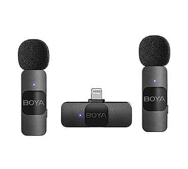 mikro nauşnik satışı: BOYA BY-V2 2.4 GHz Simsiz professional yaxa mikrofonu sistemi. İki — 3