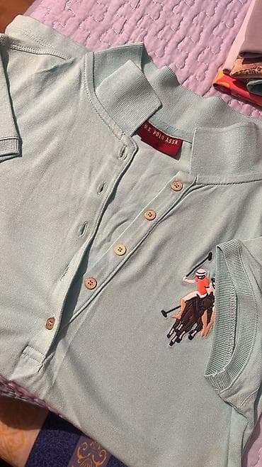 Kişi geyimləri: U.S. Polo Assn. polo köynəyi - Rəng: açıq mint/boz-yaşıl ton - Model — 1