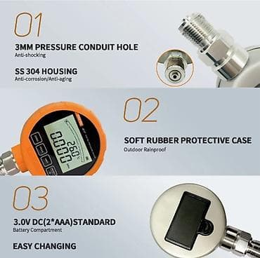 mini drel: Rəqəmsal manometr. Model: MORAYELEC ME-461P Rəqəmsal təzyiq ölçər — 6