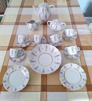 Çay dəsti, rəng - Mavi, Farfor, Bohemia, 6 nəfərlik, Çexiya