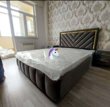 купить двуспальную кровать: İkinəfərlik çarpayı, Siyirməsiz — 1