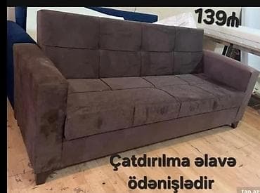 Di̇van-kravat, Yeni, Açılan, Bazalı, Vеlur parça, Ödənişli çatdırılma