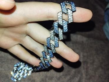 bujuteriyalar: Buz kubalı zəncir boyunbağı - Dizayn: Kalın “Cuban link” (kubalı) — 3