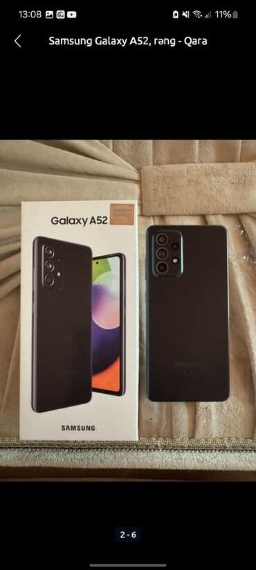 Samsung Galaxy A52, 128 GB, rəng - Qara, Barmaq izi