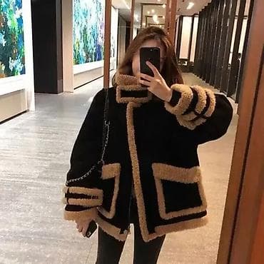 Qadınlar üçün qışlıq kürklü jaket - Model: qısa ölçülü, oversize