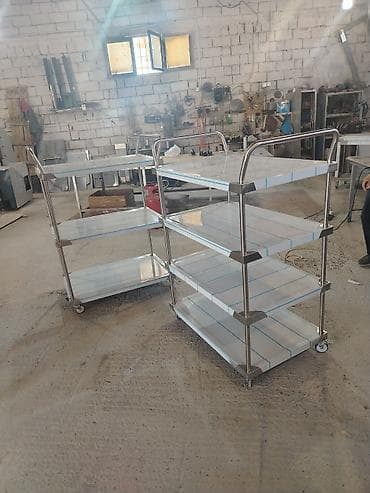 qapi demir qapi seyf qapi: Paslanmayan poladdan 4 mərtəbəli servis/daşıma arabası - Material — 4