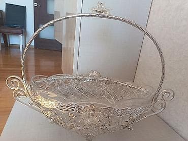kasa: Böyük ölçülü dekorativ meyvə və şirniyyat səbəti - Material: qalın — 2