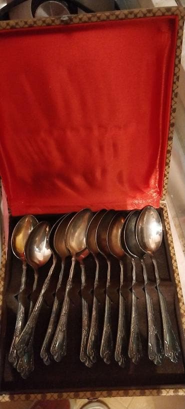 qizil sat: Qaşıq retro 12 ədəd tepteze qutuda — 3