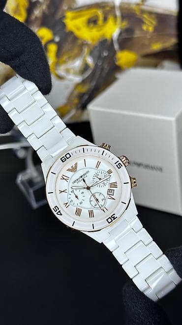 armani saat: Qol saatı, Emporio Armani, rəng - Ağ — 2