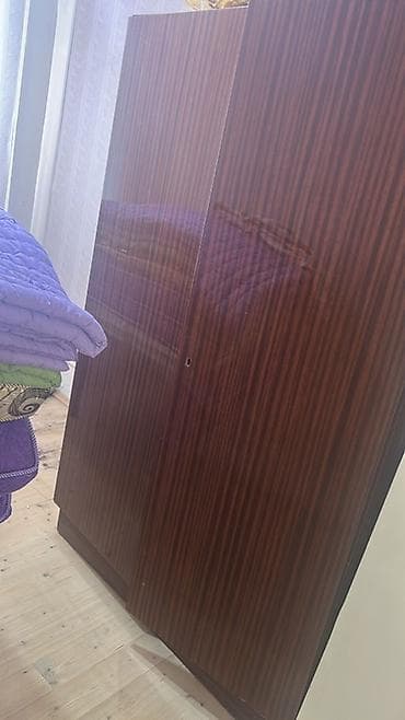 2 qapılı, Qəhvəyi, Taxta, Açılan, Düz dolab