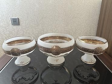 sud separatoru: 3 ədəd dekorativ şirniyyat/qəlyanaltı qabı dəsti - Material: qalın — 1