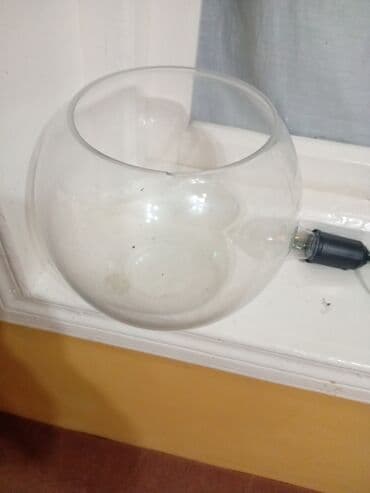 Şüşə akvarium qabı (balıq üçün “fishbowl”) - Material: şəffaf qalın