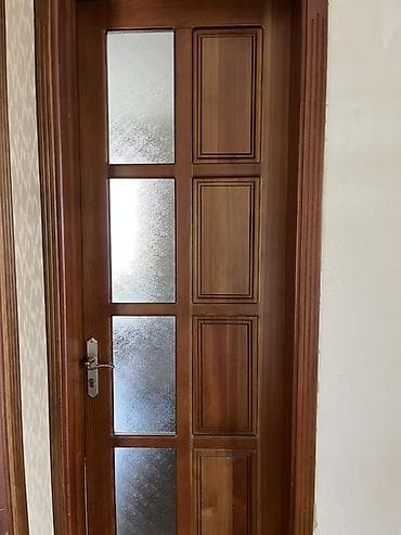 qapi demir qapi seyf qapi: Taxta şüşəli otaq qapıları dəsti - Material: massiv ağac (təbii ağac — 8