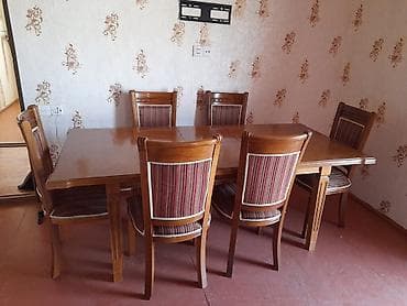 Masalar və oturacaqlar: Qonaq otağı üçün, Oval masa, 6 stul — 3