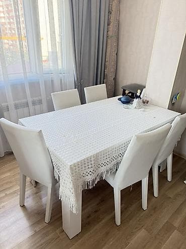 Qonaq otağı üçün, Açılmayan, Dördbucaq masa, 6 stul — 1