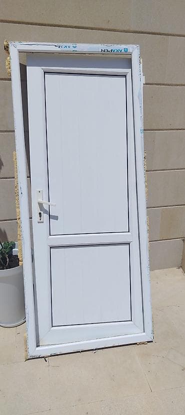 qapi: PVC qapı dəsti - Material: ağ rəngli PVC profil (AKPA PN markalı — 2