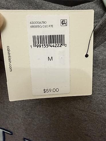 sortlar: Futbolka, Calvin Klein, M, rəng - Boz — 3
