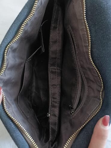 Çantalar: Gümüşü-metalik rəngdə çiyin/çapraz qadın çantası - Material: parlaq — 1